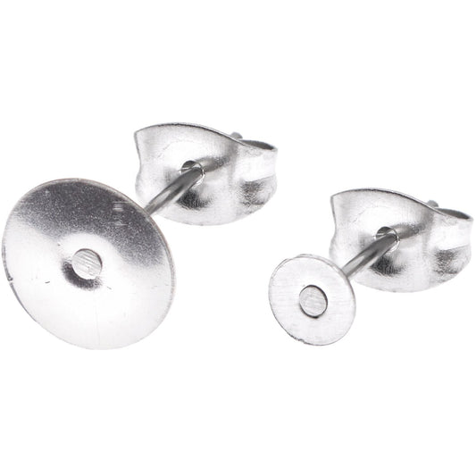 Ohrstecker mit runder Klebefläche 6 Stück - Craftguru