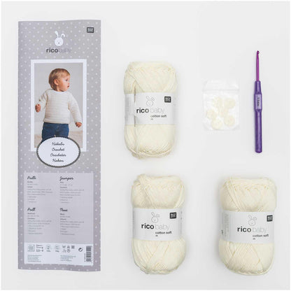 Rico Design Häkelset Babypullover weiß - Craftguru