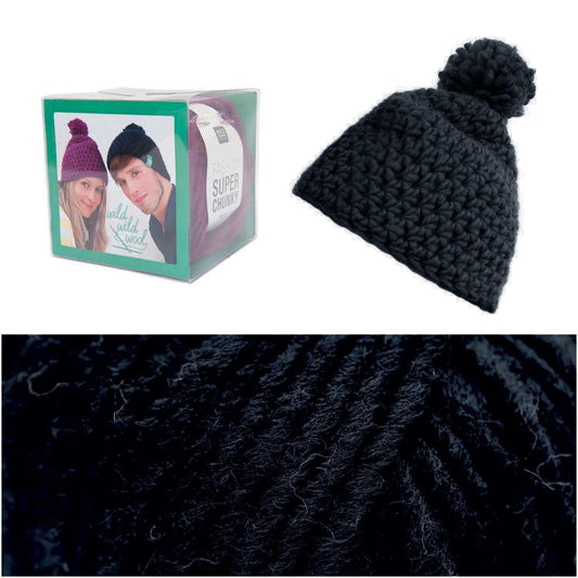 Rico Design Häkelset Mütze Super Chunky Schwarz - Craftguru