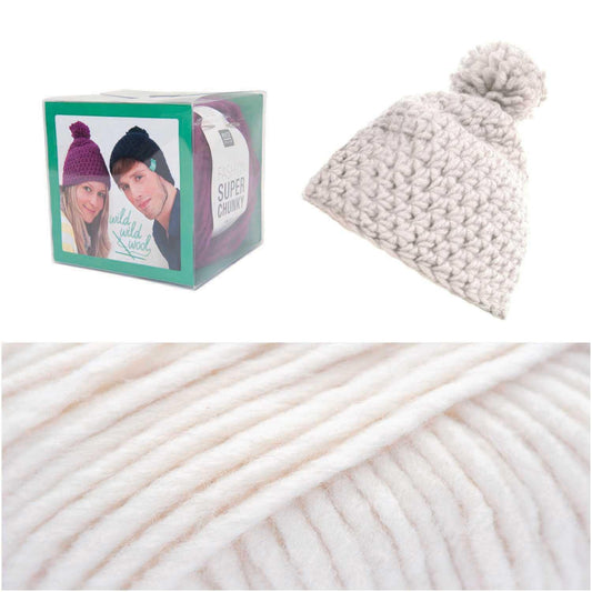 Rico Design Häkelset Mütze Super Chunky Wollweiss - Craftguru