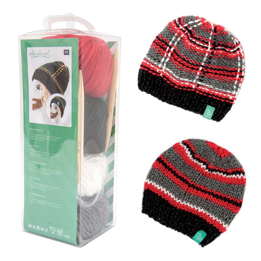 Rico Design Häkelset Mütze Wild wild wool Muster rot - Craftguru