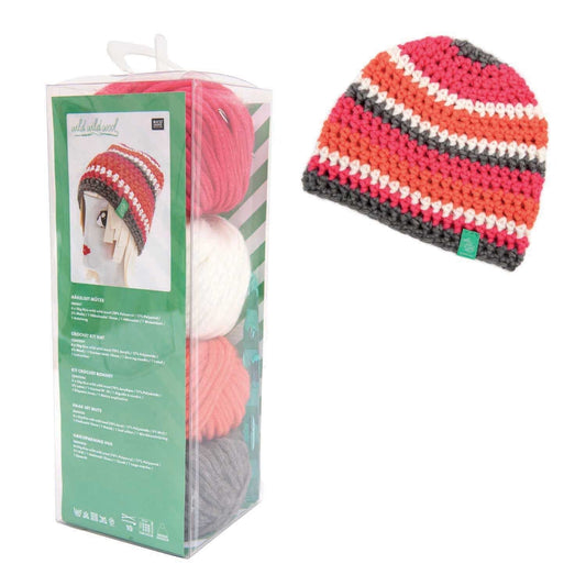 Rico Design Häkelset Mütze Wild Wild Wool pink-mehrfarbig - Craftguru