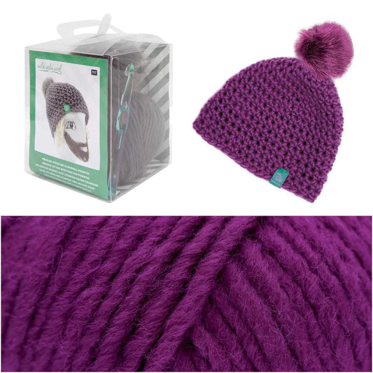 Rico Design Häkelset Mütze Wild Wild Wool Pompon Fuchsia - Craftguru