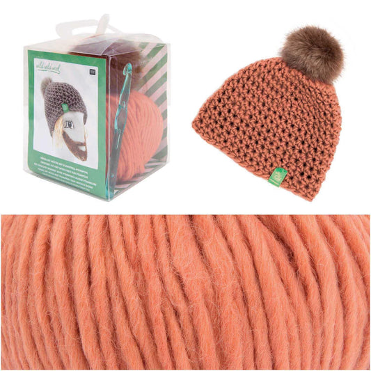 Rico Design Häkelset Mütze Wild Wild Wool Pompon Lachs - Craftguru
