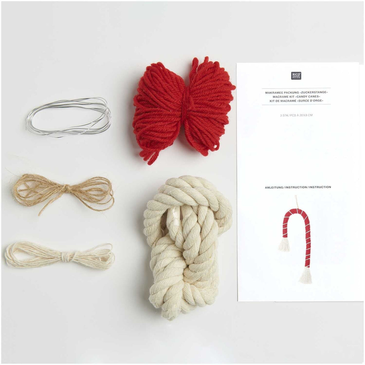 Rico Design Makramee Set Zuckerstange 4 Stück - Craftguru