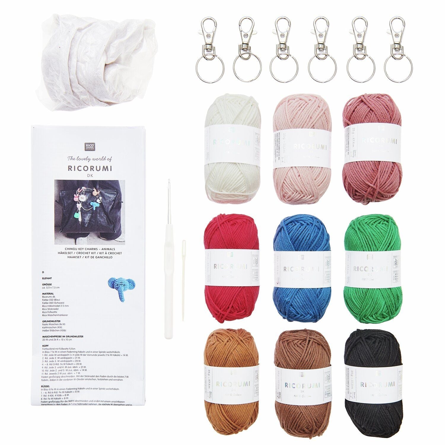 Ricorumi Häkelset Schlüsselanhänger - Chingu Animals - Craftguru