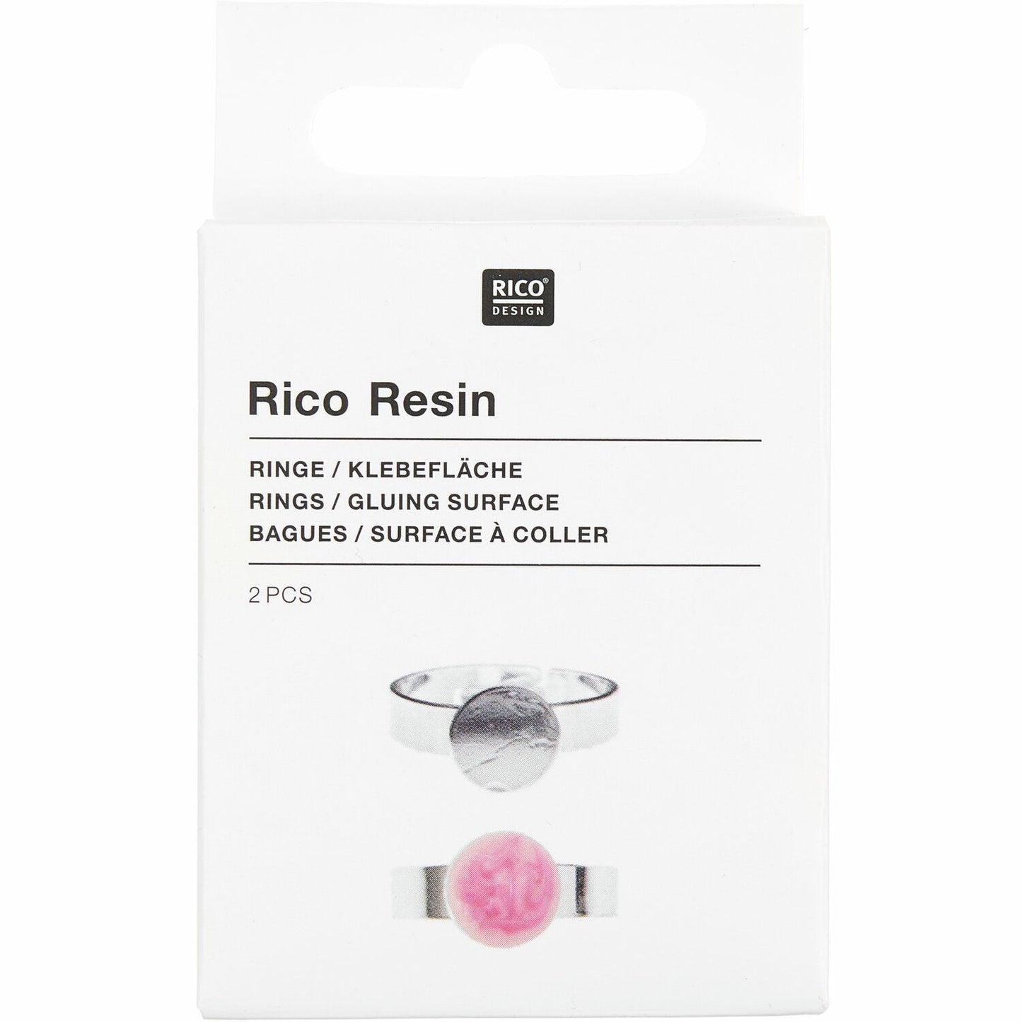 Ring größenverstellbar mit runder Klebefläche 2 Stück - Craftguru