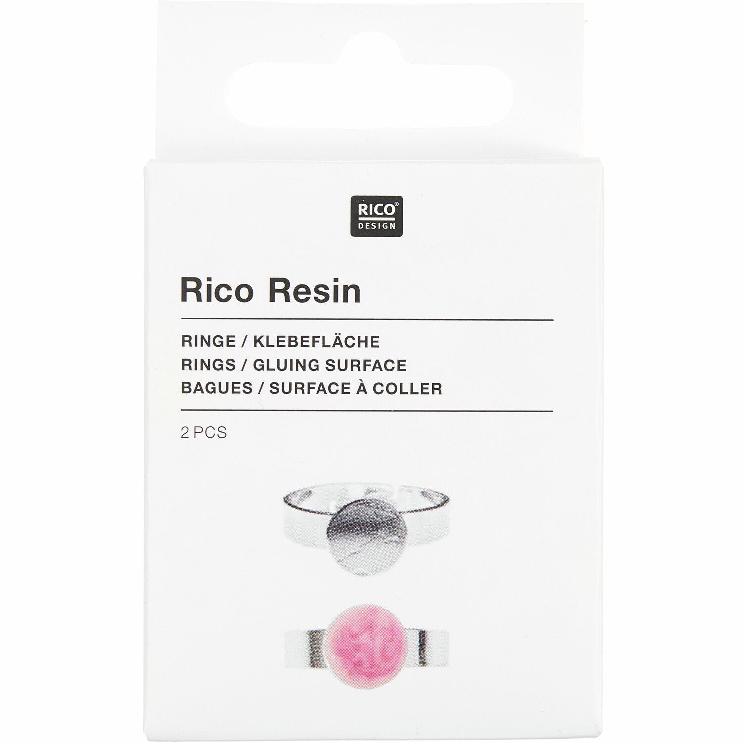 Ring größenverstellbar mit runder Klebefläche 2 Stück - Craftguru