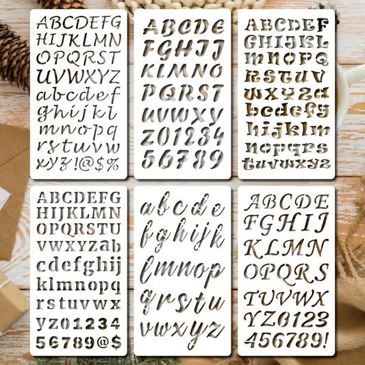 Schablonenset Buchstaben, 6 teilig - Craftguru