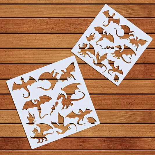 Schablonenset Drachen, 2 teilig - Craftguru