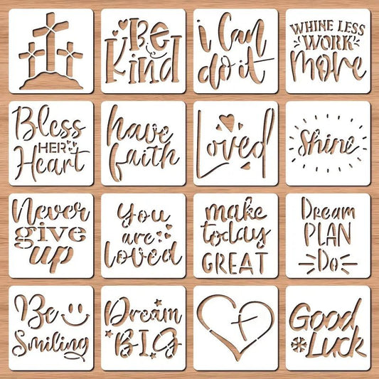 Schablonenset Motivation, 16 teilig - Craftguru