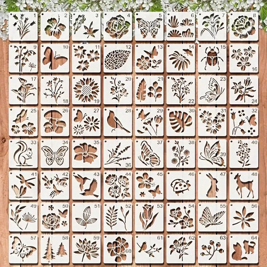 Schablonenset Natur, 64 teilig - Craftguru