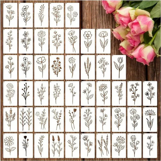 Schablonenset Wildblumen, 50 teilig - Craftguru
