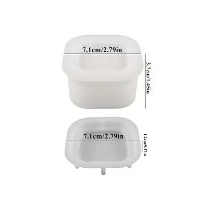 Silikonform Dose mit Deckel, quadratisch - Craftguru