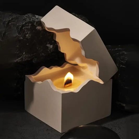 Silikonform Dose mit Deckel und unregelmäßigen Kanten - Craftguru
