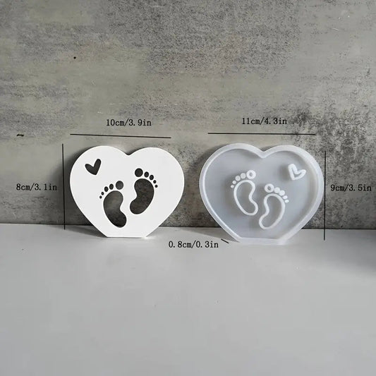 Silikonform Herzlicht Babyfüße - Craftguru