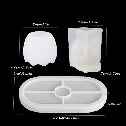 Silikonform Osterschale mit Häschen 3-teilig - Craftguru