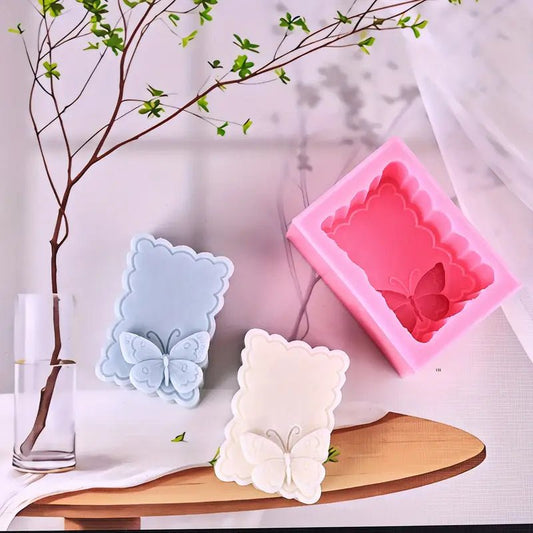 Silikonform Seifenstück mit Schmetterling - Craftguru