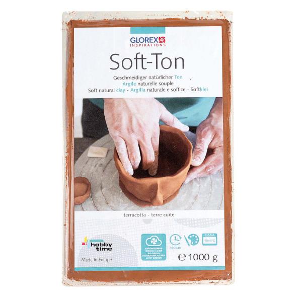 Soft-Ton, natürlicher Ton terracotta 1000g lufthärtend - Craftguru
