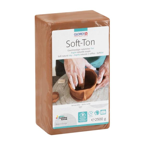Soft-Ton, natürlicher Ton terracotta 2500g lufthärtend - Craftguru