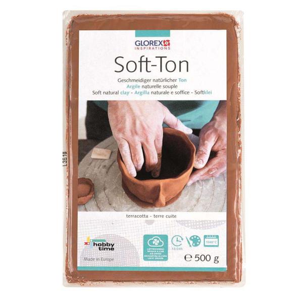 Soft-Ton, natürlicher Ton terracotta 500g lufthärtend - Craftguru