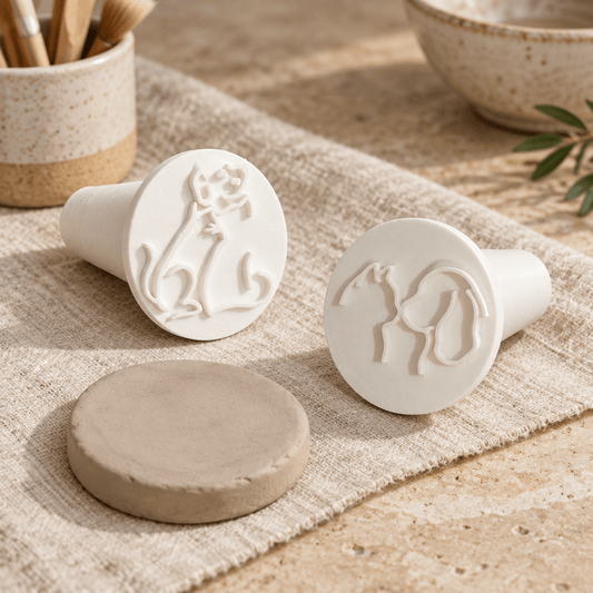 Töpferstempel Hund und Katzenpaar - Craftguru