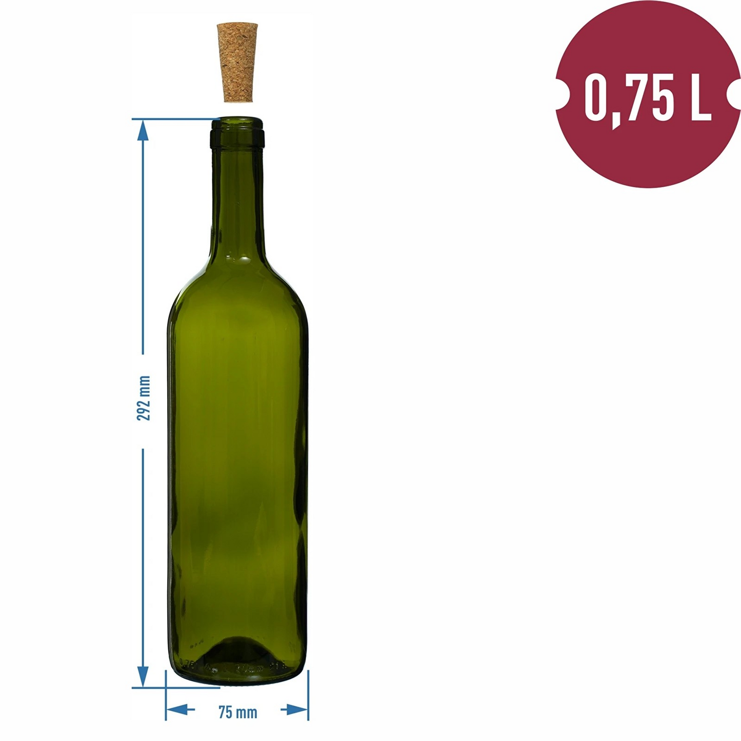 Weinflaschen 0,75 L Olivgrün – Set 8 St.